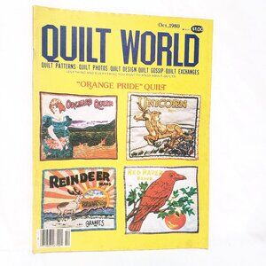 Quilt World Magazine Oct 1980 Orange Pride Bowl Flowers Kansas Patchwork Family